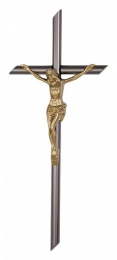 Kreuz silbergrau mit Korpus Jesus 36x15 cm