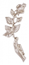 Rose in Hand silberfarben 21x7 m