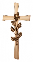 Kreuz mit Rose bronzefarben 25x12,5 cm