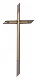Kreuz silbergrau-goldfarben 30 x 13 cm