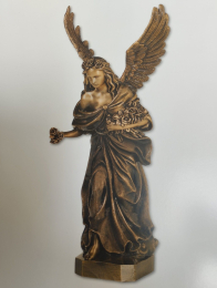 Grabengel mit Rosen aus Bronze 100 cm