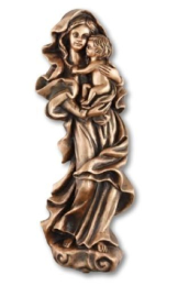 Wandornament Madonna aus Bronze 35 cm