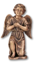 Grabengel kniend aus Bronze 26,5 cm