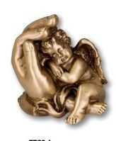 Grabengel in Hand aus Bronze 15 cm