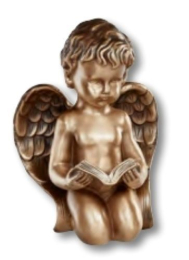 Grabengel sitzend  aus Bronze 20 cm
