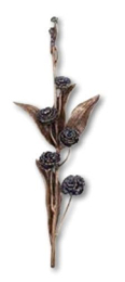 Blumenranke Wandornament Bronze 30 cm