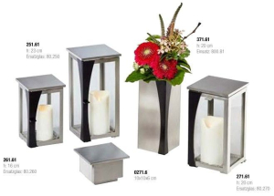 Grablampe Edelstahl mit Ornament 23 cm