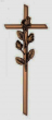 Kreuz bronzefarben mit Rose 29 x 11,5 cm