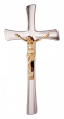 Kreuz silbergrau mit Jesus 36x18 cm