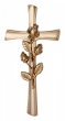 Kreuz mit Rose goldfarben 25x12,5 cm